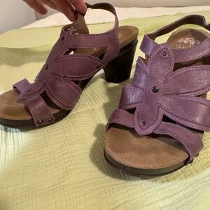 Dansko Sandals Nina Heel Comfort Leather Sz 38